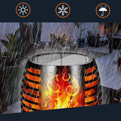 4x saulės energija varomi sodo žibintai, liepsnos efekto fakelai, įkalami į žemę, dekoratyviniai