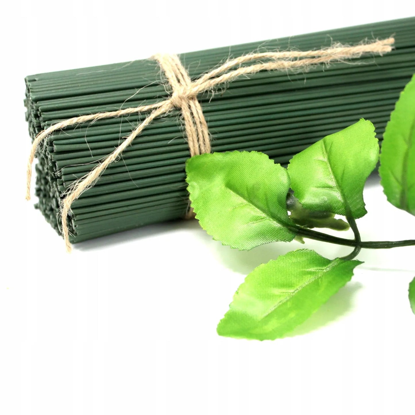 50 vnt. metaliniai vielos koteliai muilinėms gėlėms, žali, lankstūs, 30 cm aukščio