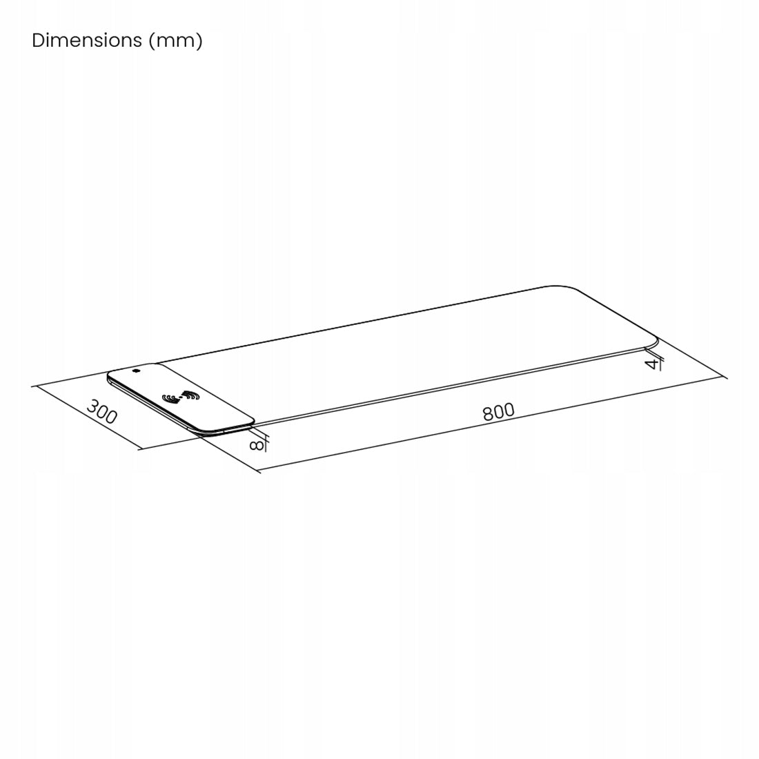 Šviečiantis RGB Žaidimų pelės kilimėlis XL 80x30 + QI įkroviklis