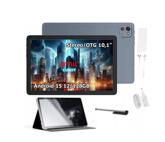 CUBOT planšetinis kompiuteris TAB 65 10,1" HD+ 12/128GB Android 15 dėklas plėvelė ausinės