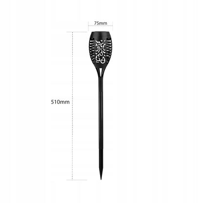 6 vnt. LED saulės energija maitinami sodo fakelai, liepsnos efektas, smaigiami, 50 cm