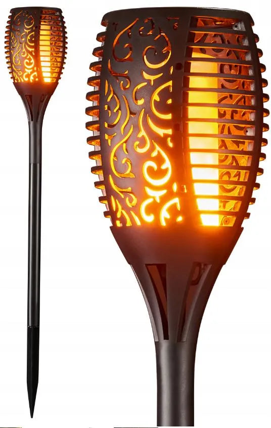 6 vnt. LED saulės energija maitinami sodo fakelai, liepsnos efektas, smaigiami, 50 cm
