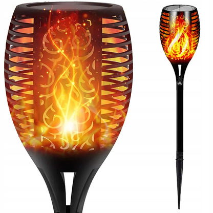 6 vnt. LED saulės energija maitinami sodo fakelai, liepsnos efektas, smaigiami, 50 cm