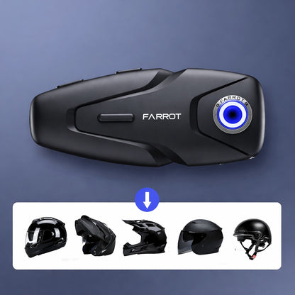 Motociklininko Interkomas Šalmui 2 vnt. – Bluetooth 5.3, ANC Triukšmo Slopinimas, FM Radijas, Ryšys iki 500 m, Veikimas iki 100 km/h