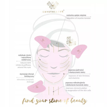 CRYSTALLOVE Atšaldantis ledo gua sha – gua sha veido masažo plokštelė pagaminta iš nerūdijančio plieno