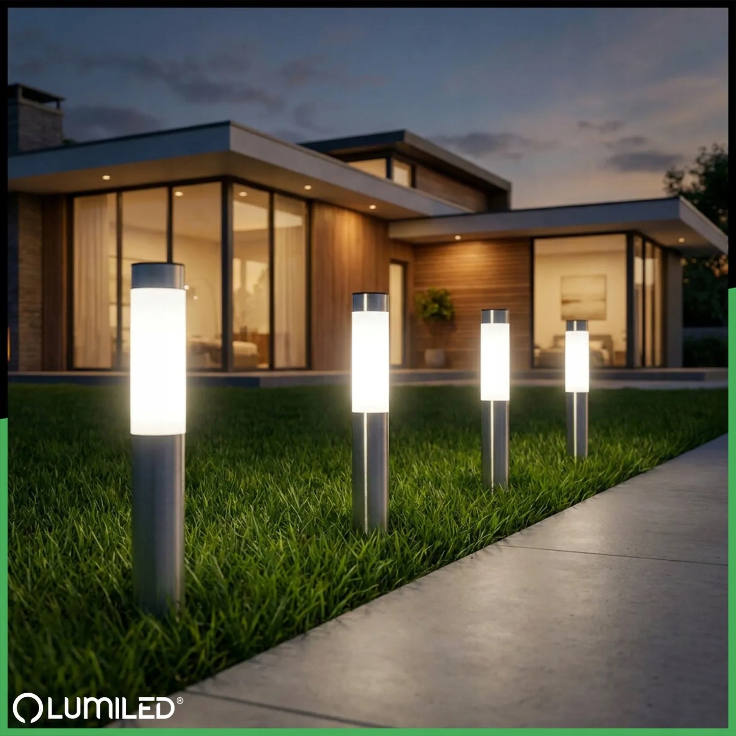 6x LED saulės sodo šviestuvai, dekoratyviniai, sodo stulpeliai