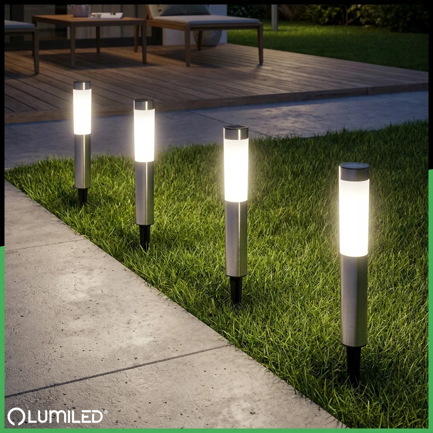6x LED saulės sodo šviestuvai, įsmeigiami į žemę, dekoratyviniai sodo stulpeliai