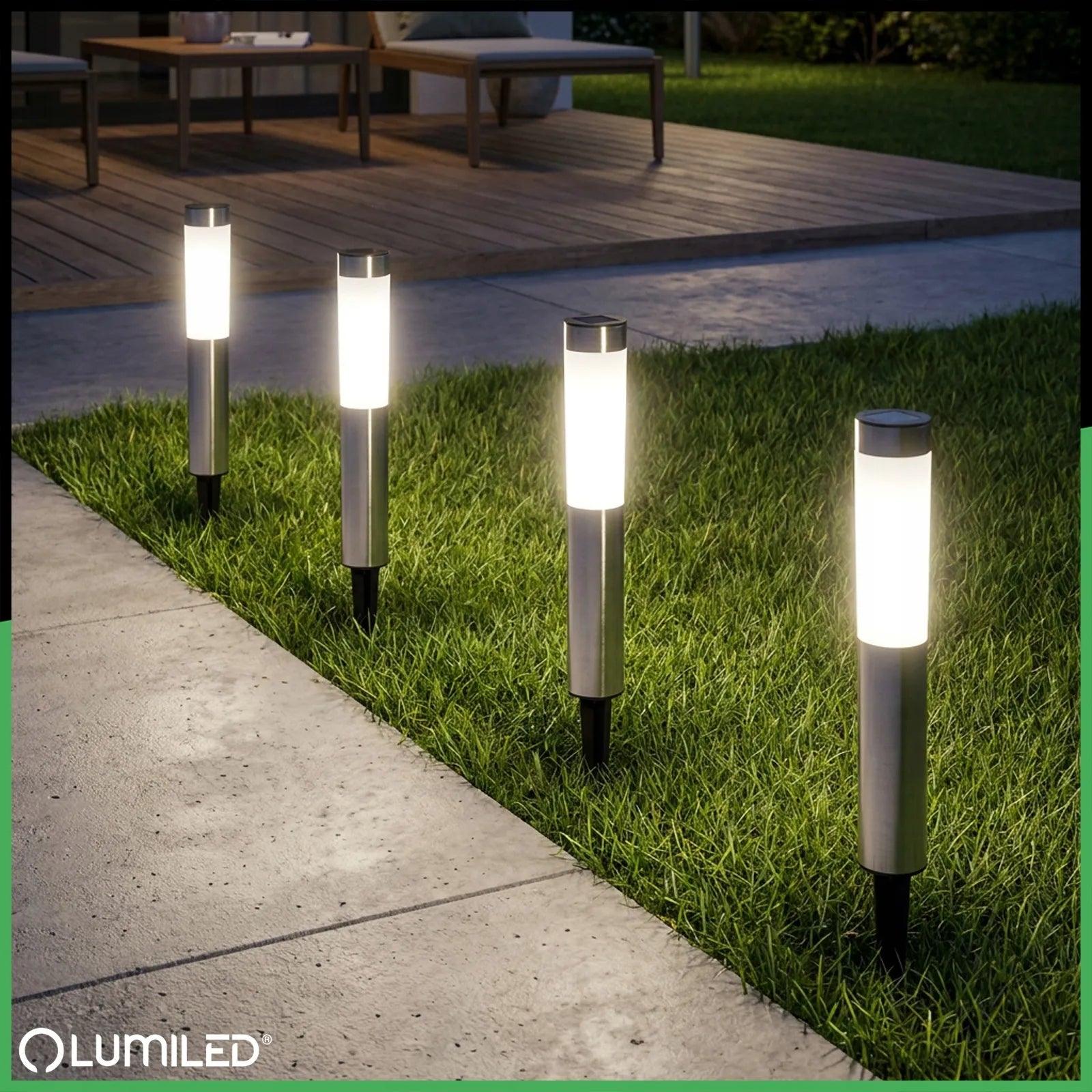 6x LED saulės sodo šviestuvai, įsmeigiami į žemę, dekoratyviniai sodo stulpeliai