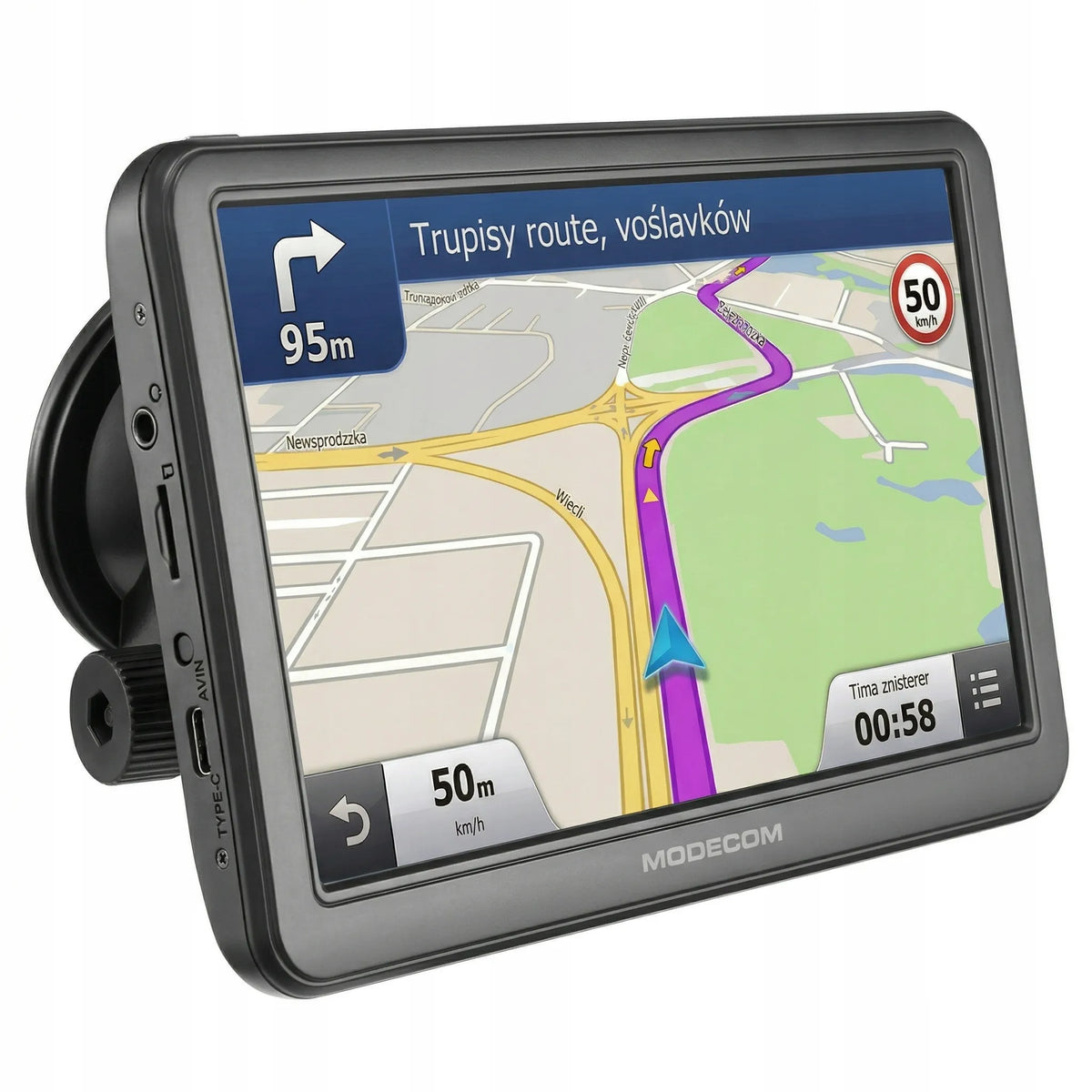7 colių sunkvežimių navigacija MODECOM CX 7.0 TRUCK TIR BUS su fotoradarais 2026