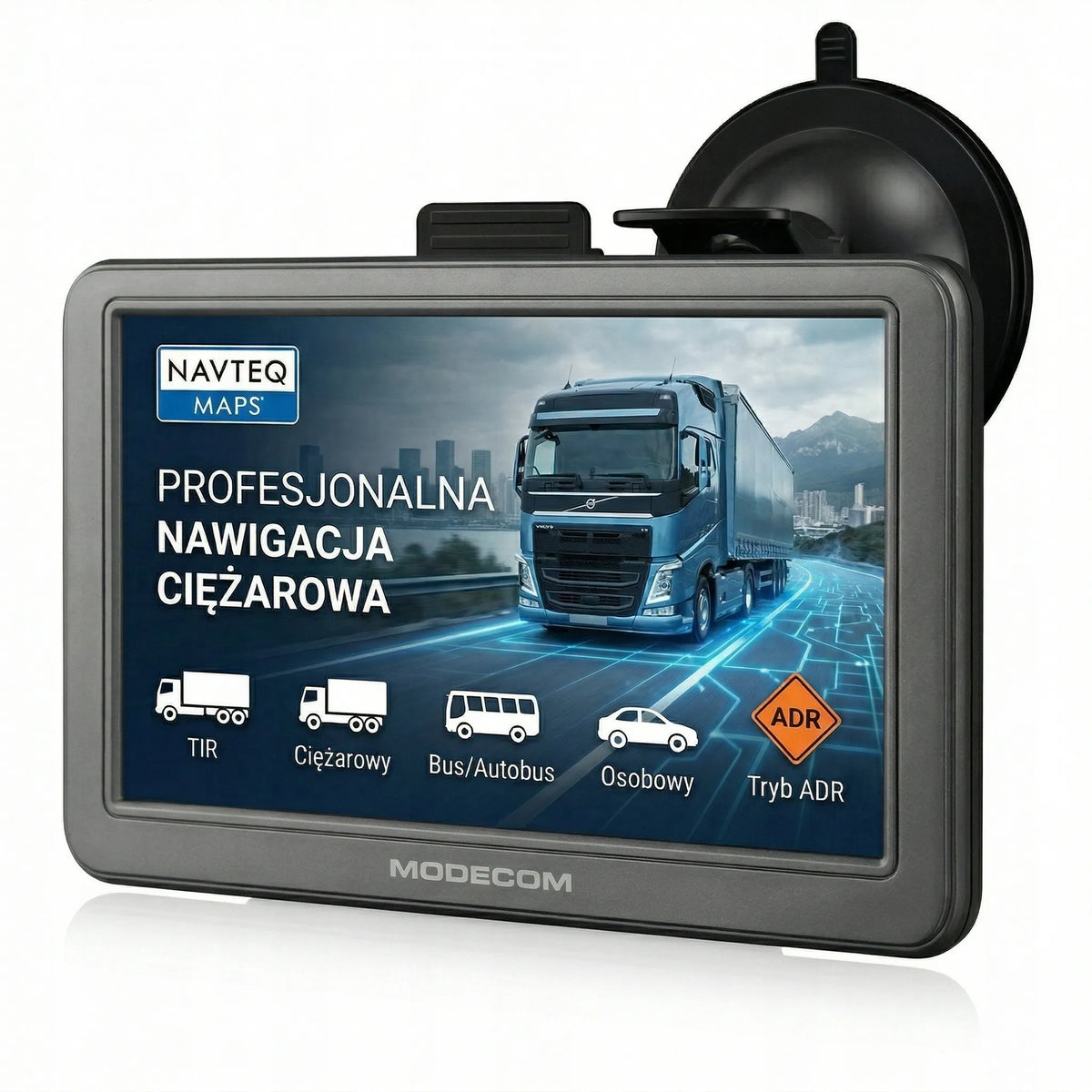 7 colių sunkvežimių navigacija MODECOM CX 7.0 TRUCK TIR BUS su fotoradarais 2026