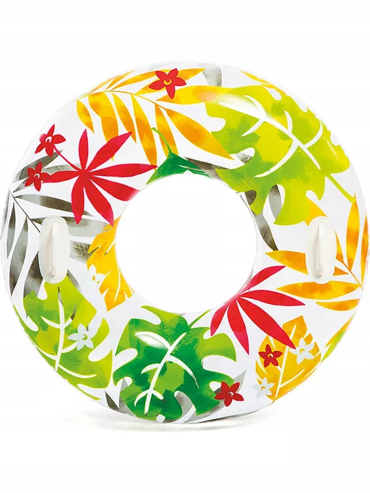 Pripučiama gelbėjimo plūdurė INTEX su rankenomis baseinui ir ežerui, ROŽINIS FLAMINAS 97CM