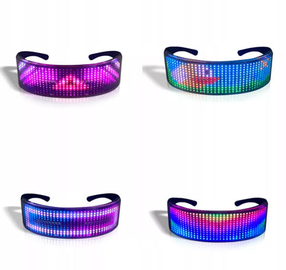 Bluetooth LED vakarėlių akiniai su teksto animacija ir "pasidaryk pats" funkcija