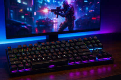 Mechaninė žaidimų klaviatūra su RGB apšvietimu PANTHERISE 87 CLICKSTORM