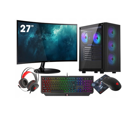 RGB žaidimų komplektas su 27″ monitoriumi – Ryzen 7 5700X, RTX 5060, 32 GB RAM, 1 TB SSD, Wi-Fi, Windows 11
