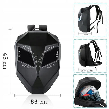 MOTOCIKLO KUPRINĖ SU LED AKIMIS NEPERŠLAMPAMA MOTOCIKLININKŲ ŠALMUI EKRANAS BLUETOOTH