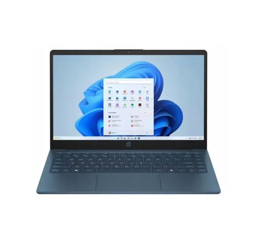 HP 14 nešiojamas kompiuteris – 4 branduolių Intel, 8 GB RAM, 128 GB SSD, 14" matinis ekranas, W11, Bluetooth 5.4