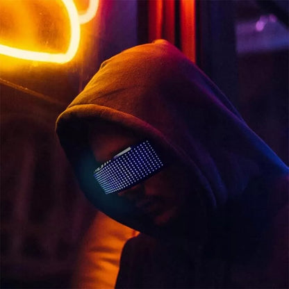 Bluetooth LED vakarėlių akiniai su teksto animacija ir "pasidaryk pats" funkcija