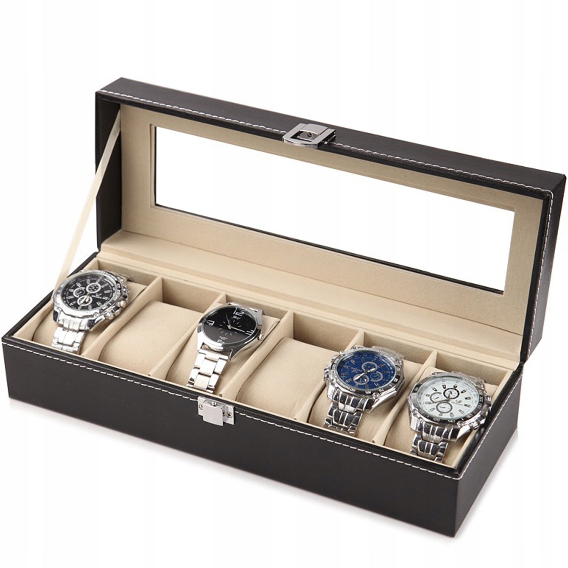 LAIKRODŽIŲ DĖŽUTĖ PAPUOŠALŲ ORGANIZATORIUS 6 SKYRIŲ JUODA STILINGA