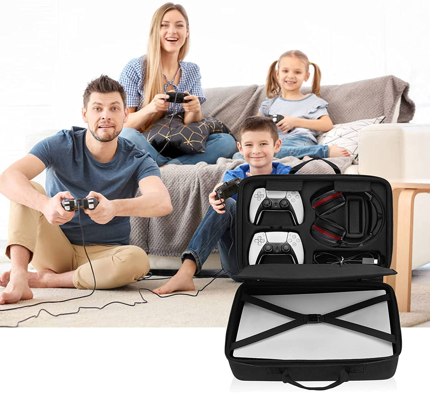 Kelioninis dėklas, sustiprintas lagaminas PS5 Slim / PS5 D ChassiC ir pultams