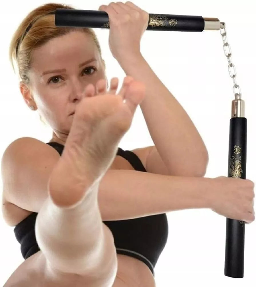 Putplasčio treniruočių nunchaku Auksinis Drakonas