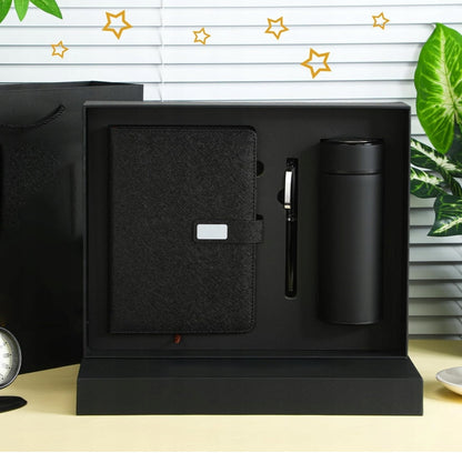 Dovanų rinkinys: Termosas su LED ekranėliu, rašiklis, užrašų knygelė. Dovana šventėms.