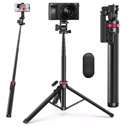 Aliumininis trikojis ULANZI MT-78 išmaniajam telefonui ir sisteminiam fotoaparatui + BT nuotolinio valdymo pultelis