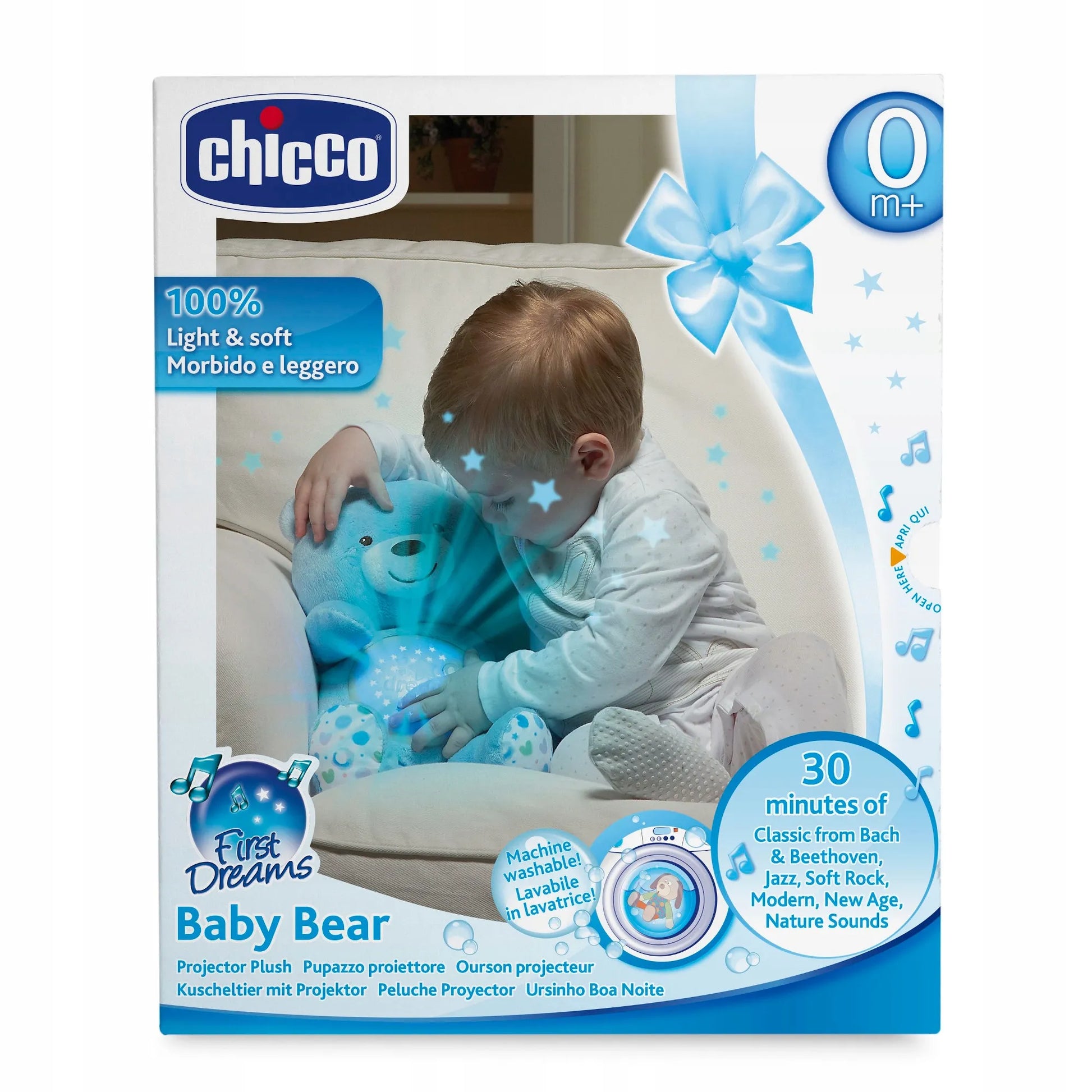 CHICCO lokys su projektoriumi 3in1 naktinė lemputė + lopšinės