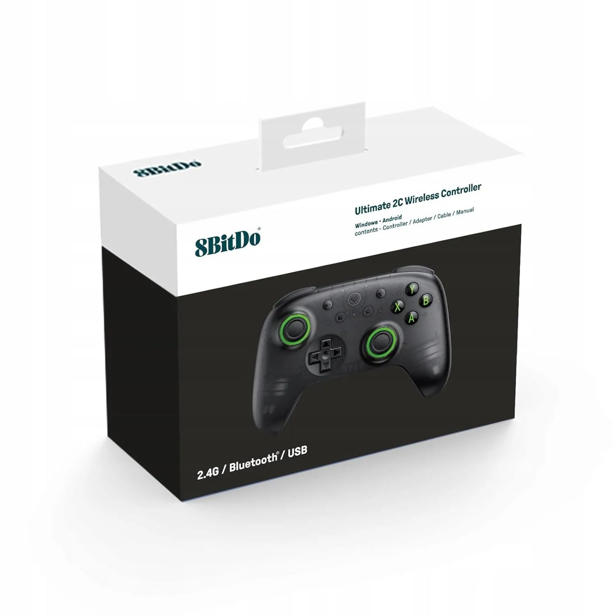 8BitDo Ultimate 2C belaidis žaidimų valdiklis, skirtas „Windows“ kompiuteriams ir „Android“, juodas