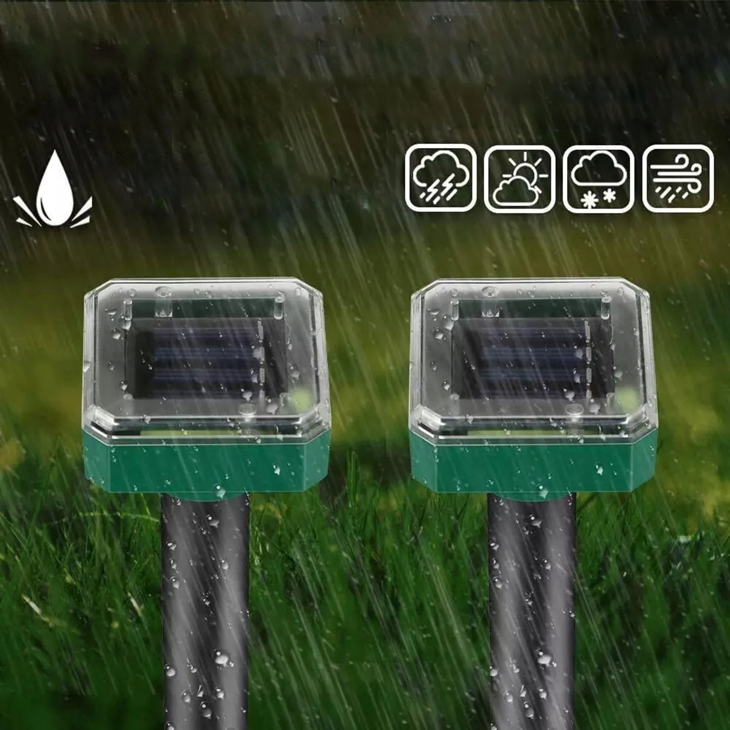 8x galingas saulės energija varomas kurmių, pelėnų ir graužikų repelentas