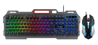 Žaidimų rinkinys: Klaviatūra ir pelė su LED apšvietimu Extralink TF600