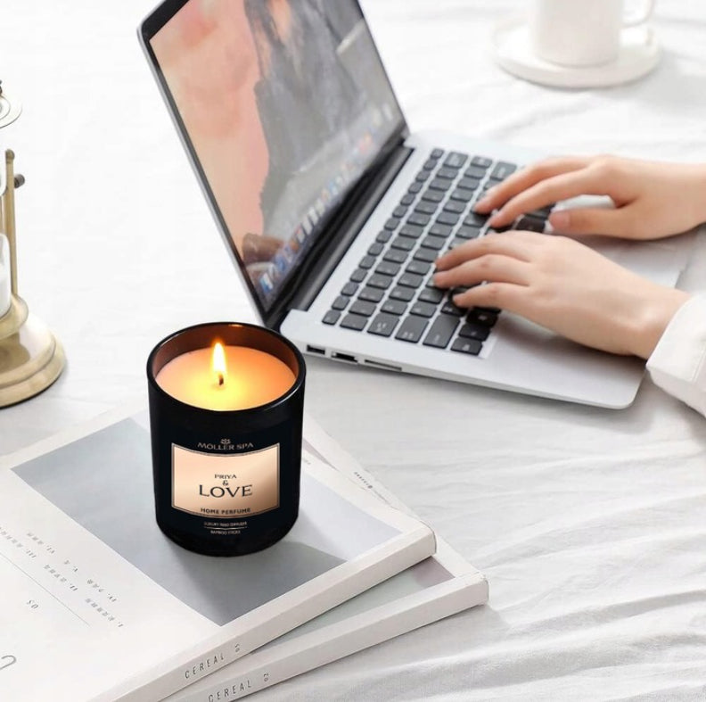 Kalėdinis dovanų rinkinys MOLLER SPA kvapusis žvakių, šampūno, dušo želė ir difuzoriaus rinkinys