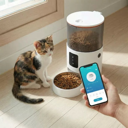 AUTOMATINIS KATĖS IR ŠUNS MAISTO DOZATORIUS, 3L MAITINIMO DOZATORIUS - WIFI