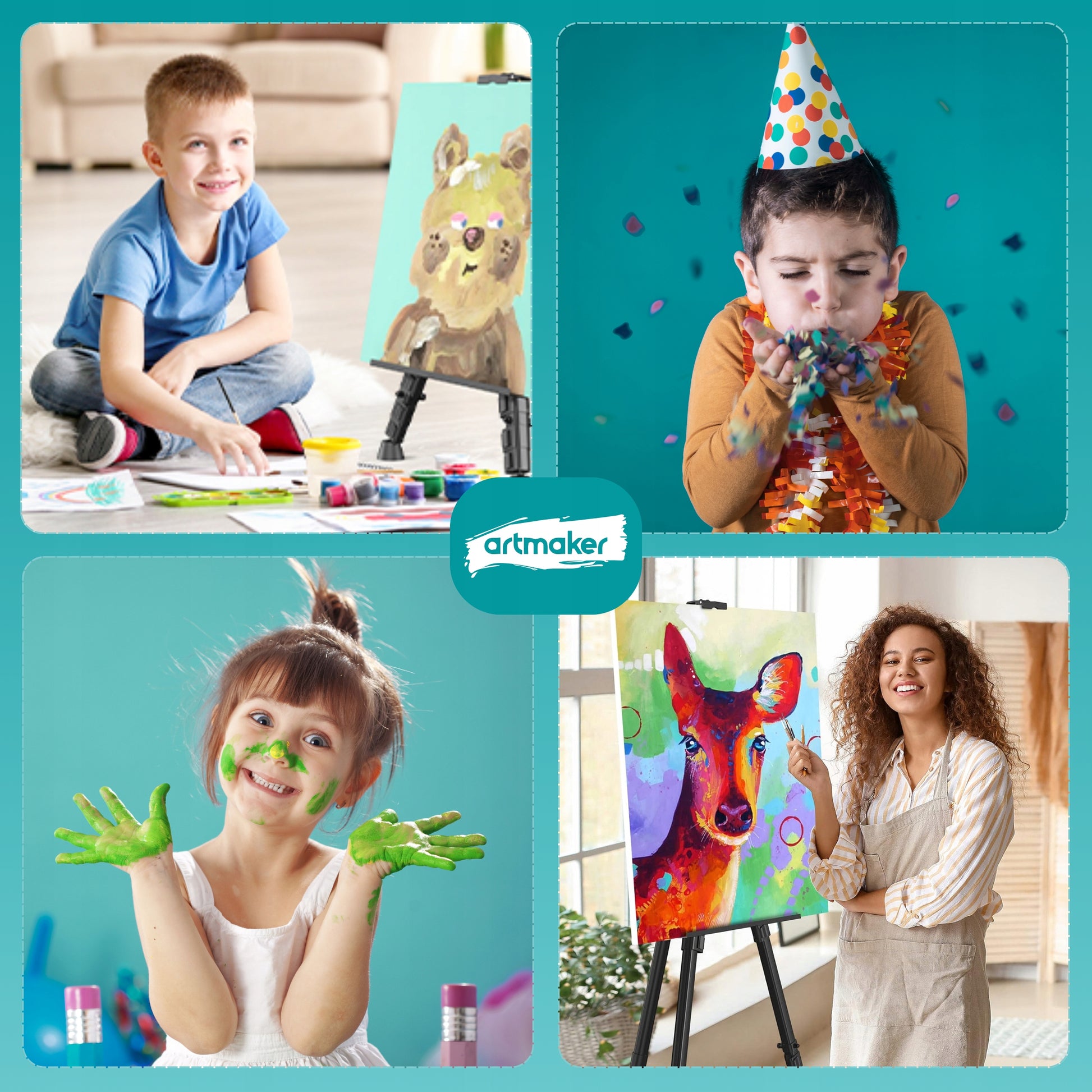 Meno tapybos rinkinys su molbertu, dažais, dovana vaikams