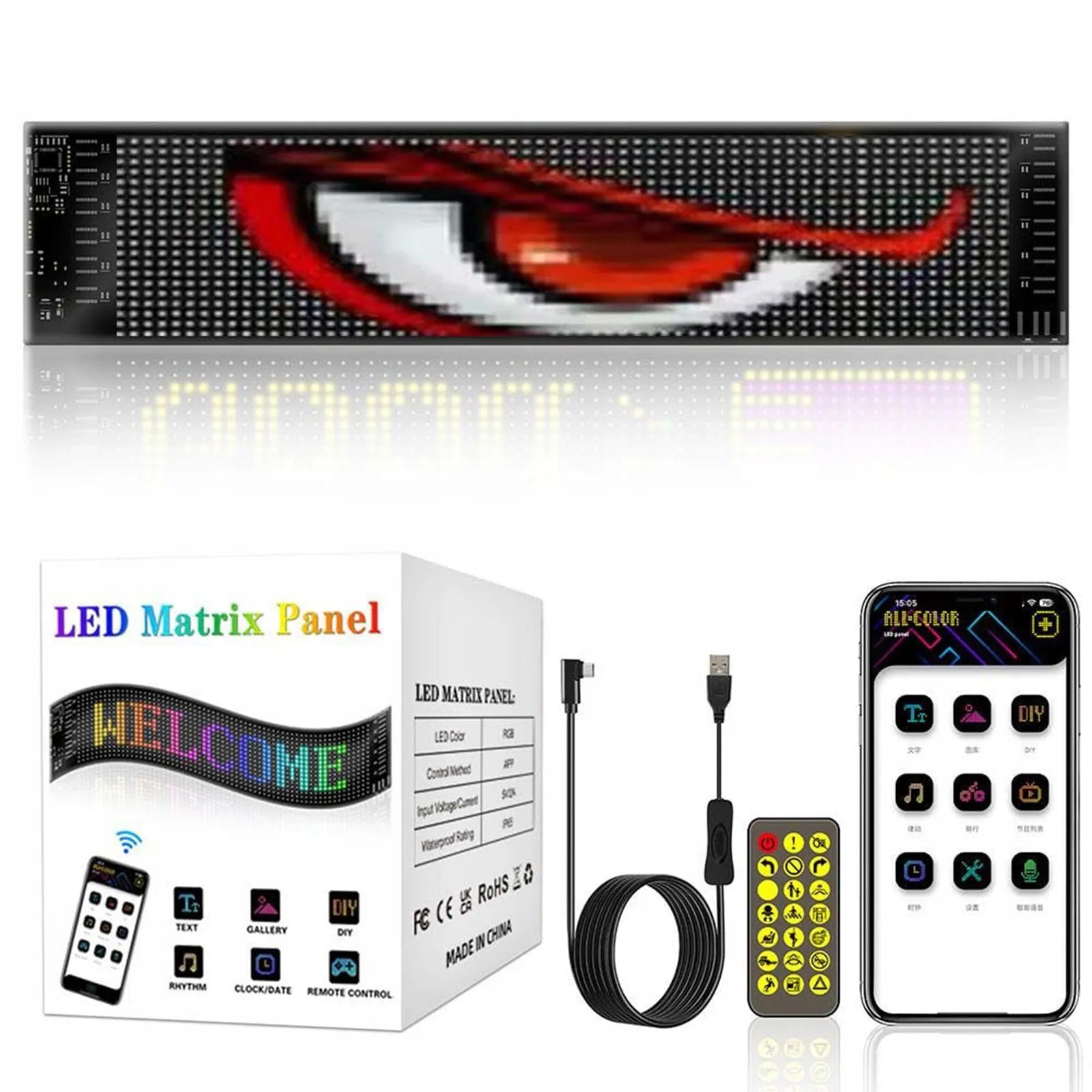 Automobilio LED juostos žibintai, velnio akys, sunkvežimiui TIR, rinkinys
