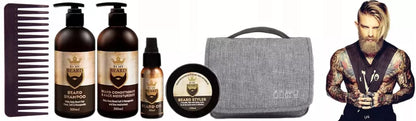 Profesionalus barzdos priežiūros rinkinys, dovana vyrams, kosmetikos krepšys