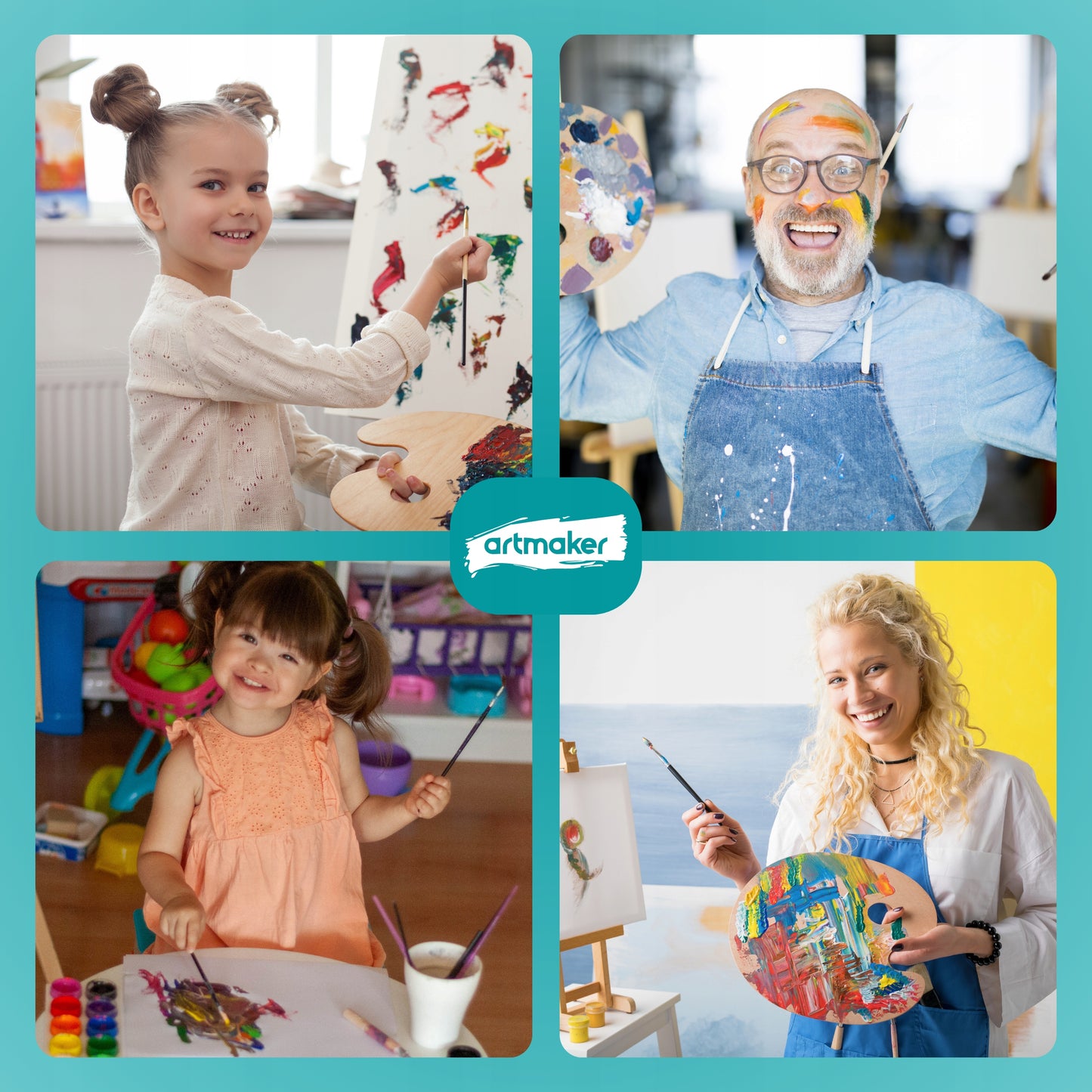 Meno tapybos rinkinys su molbertu, dažais, dovana vaikams