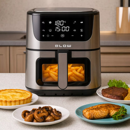 Didelis oro gruzdintuvė (8 l) – be aliejaus, 2 kaitinimo elementai, 2500 W