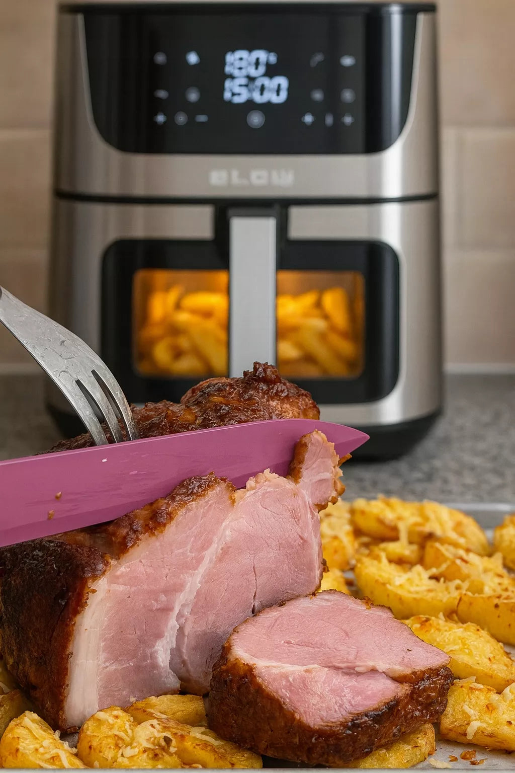 Didelis oro gruzdintuvė (8 l) – be aliejaus, 2 kaitinimo elementai, 2500 W