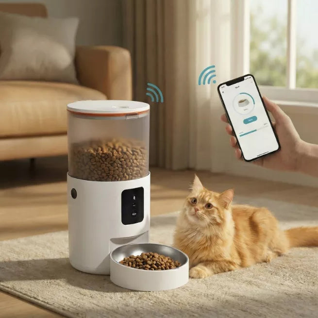 AUTOMATINIS KATĖS IR ŠUNS MAISTO DOZATORIUS, 3L MAITINIMO DOZATORIUS - WIFI