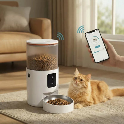 AUTOMATINIS KATĖS IR ŠUNS MAISTO DOZATORIUS, 3L MAITINIMO DOZATORIUS - WIFI