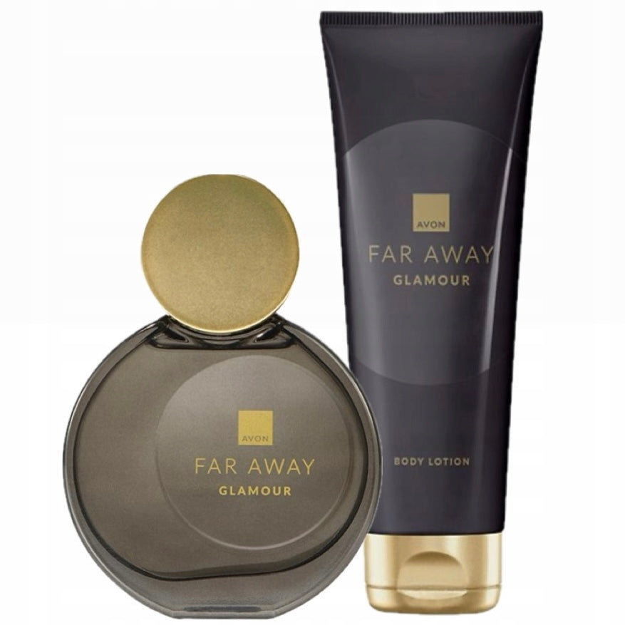 AVON Far Away Glamour Dovanų rinkinys 2in1 Kvepalai Balzamas