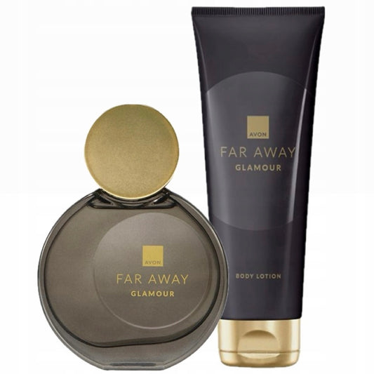 AVON Far Away Glamour Dovanų rinkinys 2in1 Kvepalai Balzamas