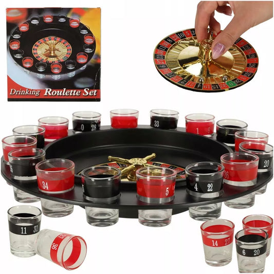 Alkoholinis žaidimas „Ruletė“ – 16 dalių rinkinys vakarėliui