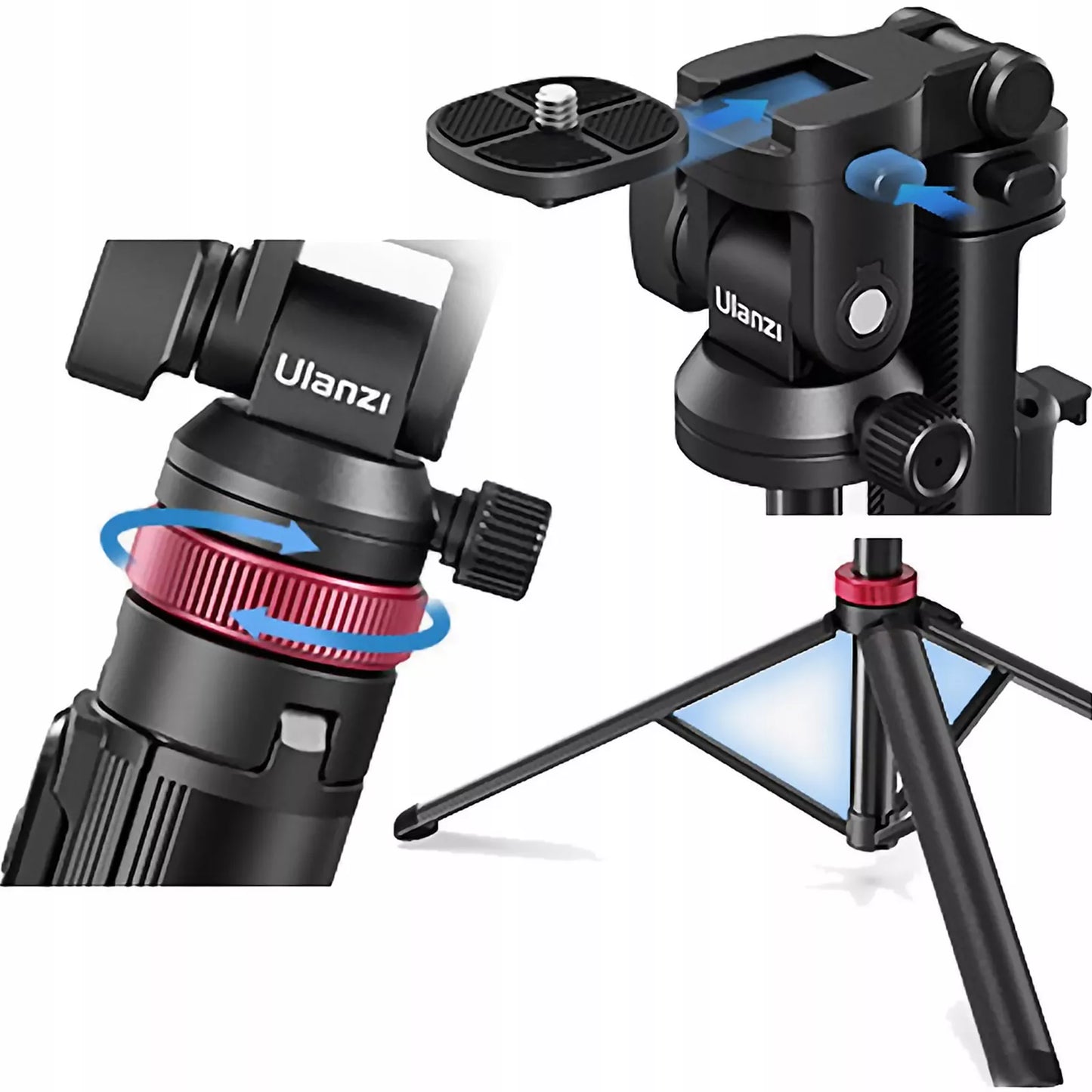 Aliumininis trikojis ULANZI MT-78 išmaniajam telefonui ir sisteminiam fotoaparatui + BT nuotolinio valdymo pultelis