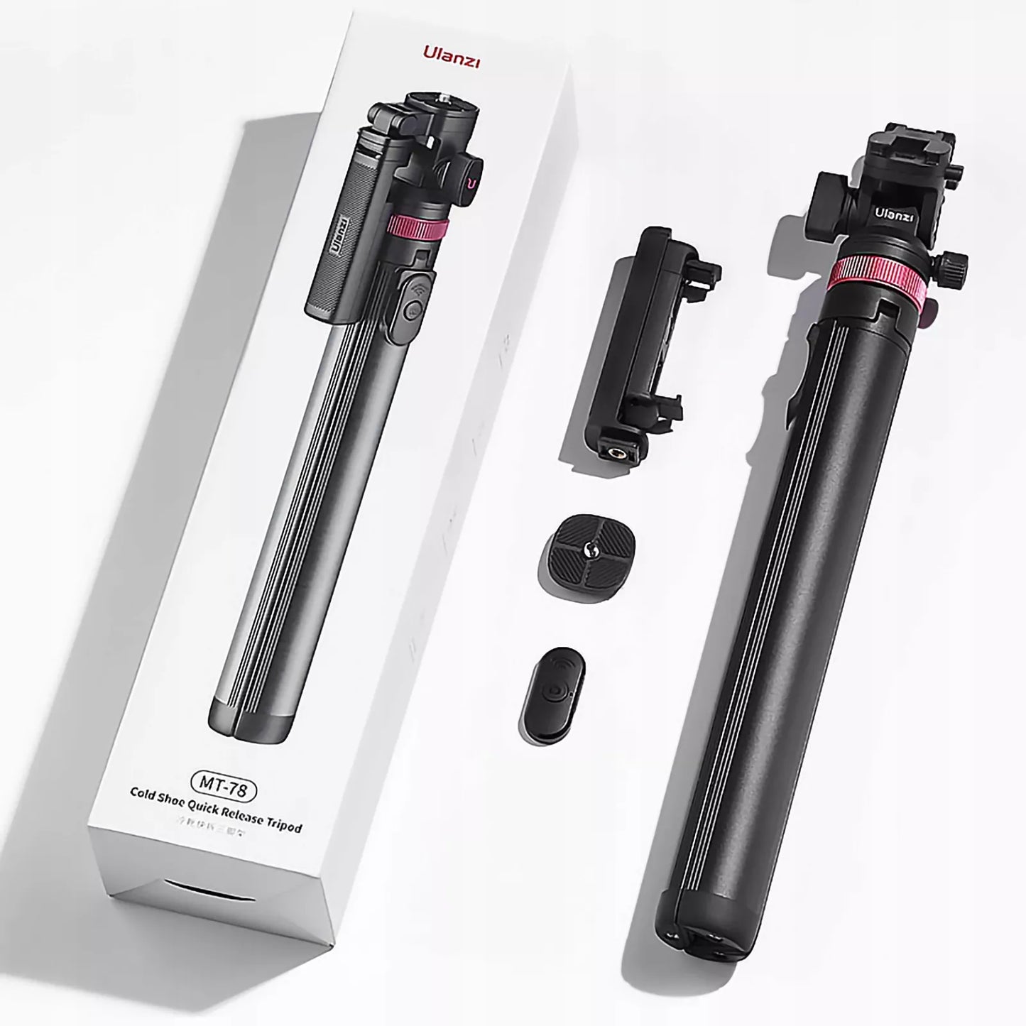 Aliumininis trikojis ULANZI MT-78 išmaniajam telefonui ir sisteminiam fotoaparatui + BT nuotolinio valdymo pultelis