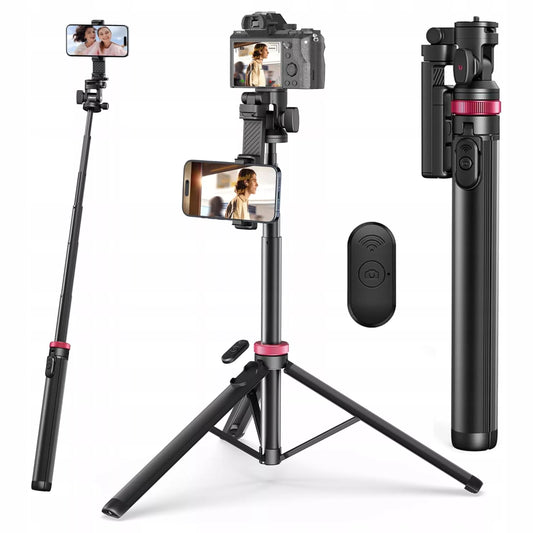 Aliumininis trikojis ULANZI MT-78 išmaniajam telefonui ir sisteminiam fotoaparatui + BT nuotolinio valdymo pultelis