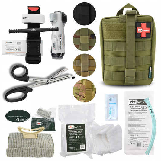 Karines karinės IFAK OLIVE 7 in 1 rinkinys taktinis turniketas, 6 colių tvarstis