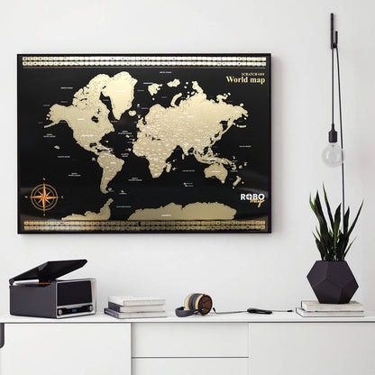 Auksinis kelionių skrečo žemėlapis 40x60cm