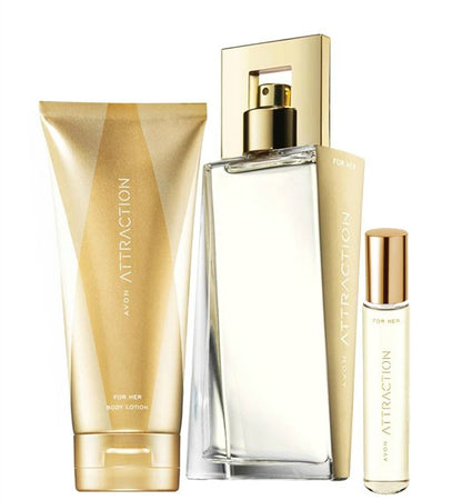 Avon Attraction rinkinys jai: kvepalai 50 ml + losjonas 125 ml + mini kvepalai 10 ml