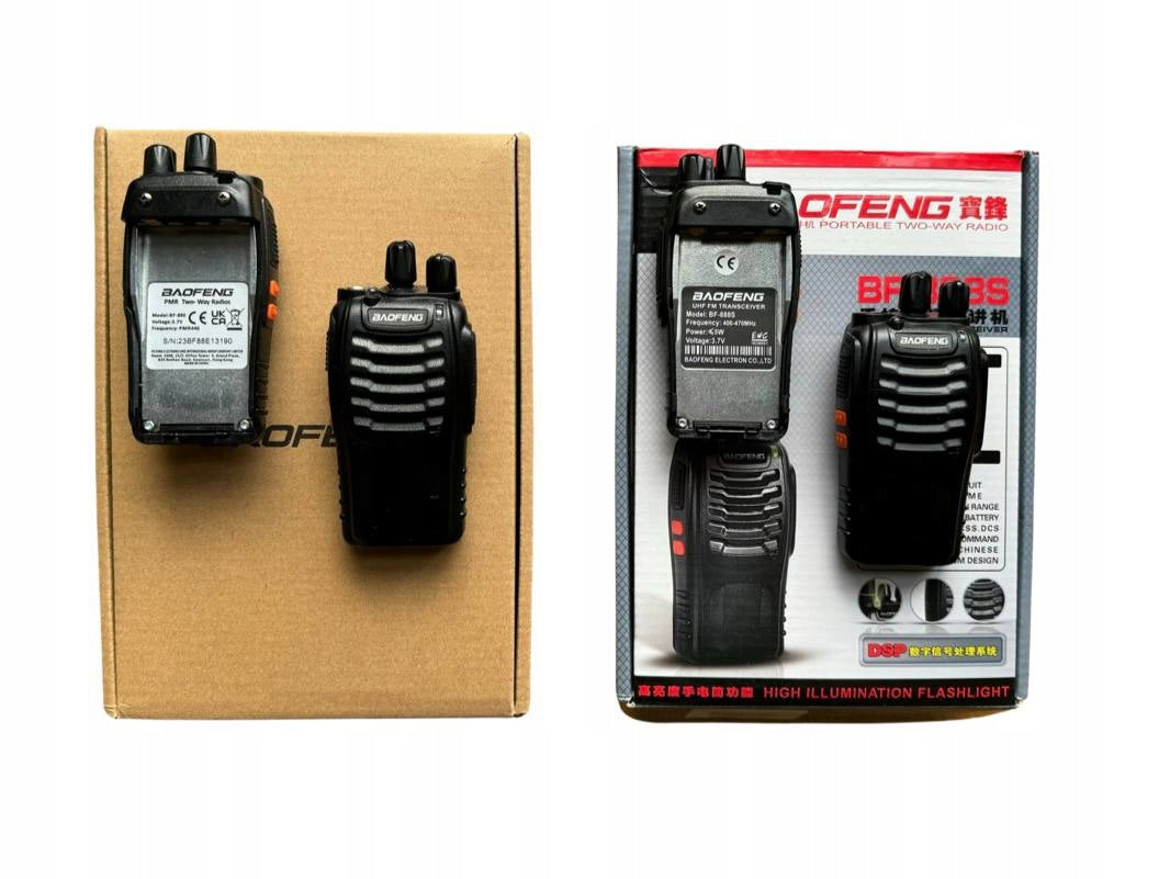BAOFENG BF-88E - nauja BF-888s versija 2x TRUMPOBANGIAI RADIJO IMTUVAI WALKIE TALKIE PMR